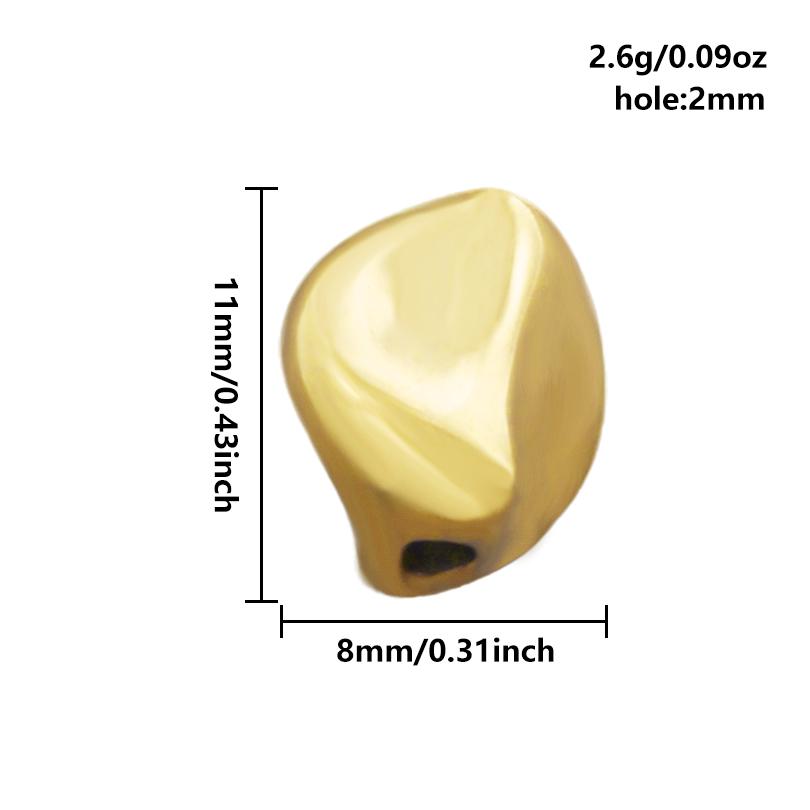 6/12pcs Big/Small Hole Star Heart Pea Real Gold Plated PVD No Fade Stainless Steel Beads For Jewelry Making Supplies Spacer Bead
