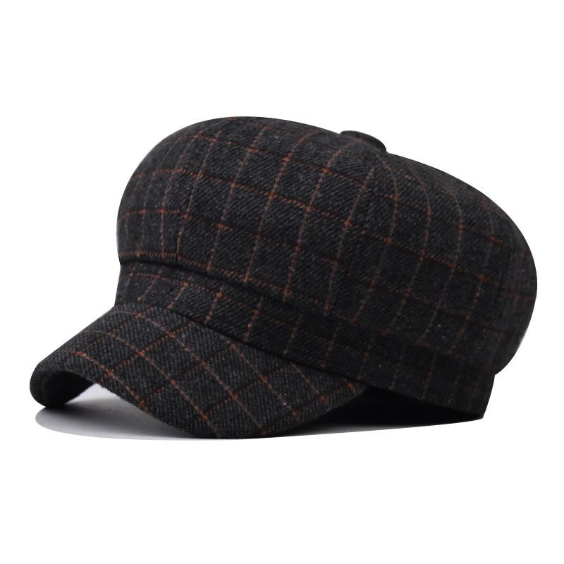 

Cotton Star Pattern Beret Hat With Sunshade For Summer Casual Fashion Gray
