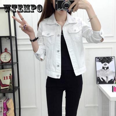 Fashion Slim Women Denim Jacket Female Loose Cowboy Coat 2019 Autumn Cool Kieszenie Girl Jean Outwear