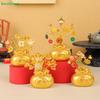 Feng Shui Gold Money Bag Ornaments - Fortune Tree Desktop Decoration for Home Office