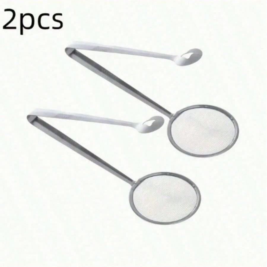 Stainless Steel Frying Oil Strainer,Heat Resistant, With Clip/Clamp Accessory,Fine Mesh Strainer For Frying, Draining Soup And Sauce