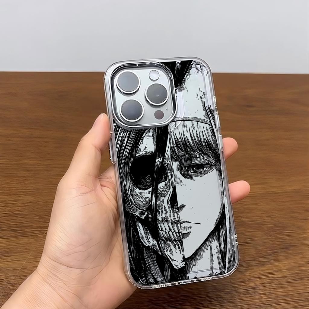 Hot Anime Black Attack On Titan Phone Case For iPhone 17 16e 16 15 14 13 12 11mini Pro Max X XR XSMAX 8 7 Air Plus Soft Cover