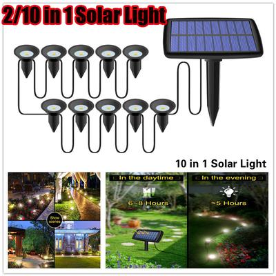 Solární světlo 10 v 1 RGB světla Venkovní Vodotěsné solární světlo na trávník IP65 Solární světlo pro zahradní chodník Dekorace bazénu