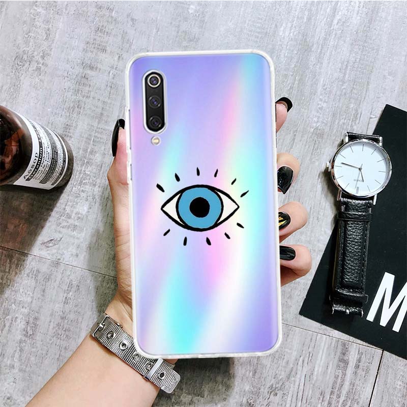 Evil Eye Gold Foil Phone Case For Xiaomi Redmi Note 10 9 8 11 Pro 11T 11S 10S 9S 9A 9C 9T 8T 8A 7 7A 5 Art Pattern Cover Coque