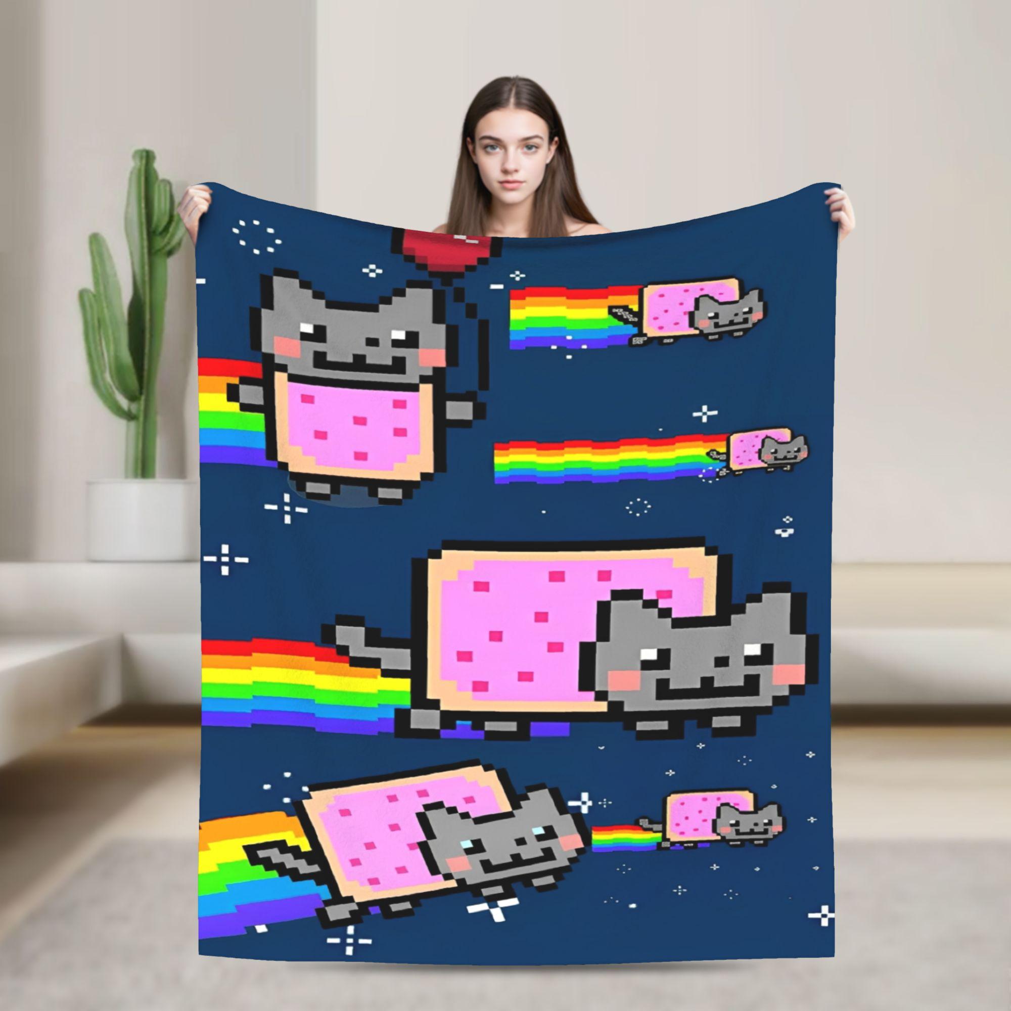 

Кошка Радужный Пиксель Космос Нюанс Одеяла Фланель Осень/Зима Портативное Супермягкое Плед для Кровати Машины Коврик Кусок 30x40in