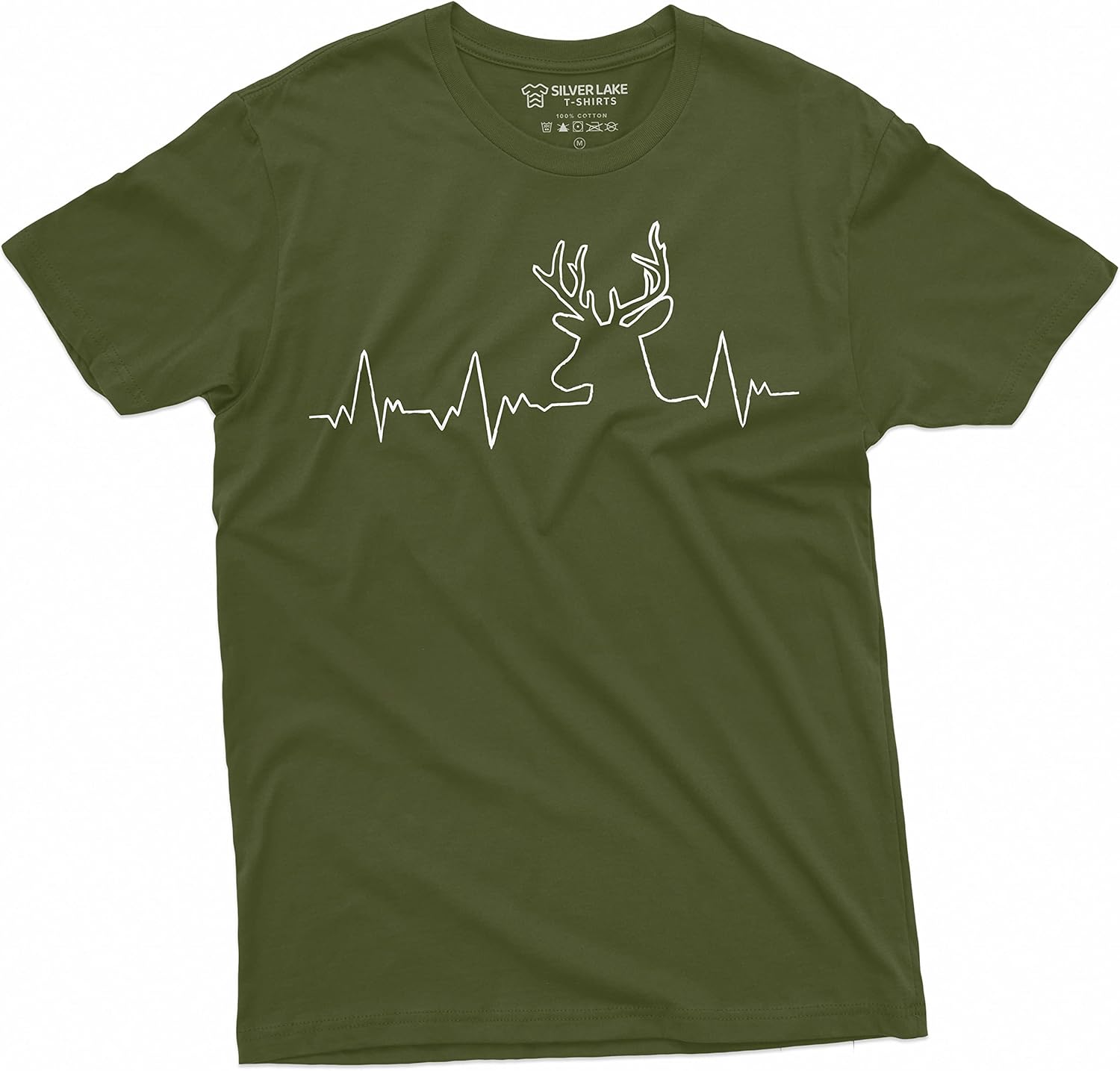 

Mens Hunting Pulse T-Shirt Deer Hunt Heartbeat Camo Outdoors Camping Hobby Tee 5XL різнокольоровий