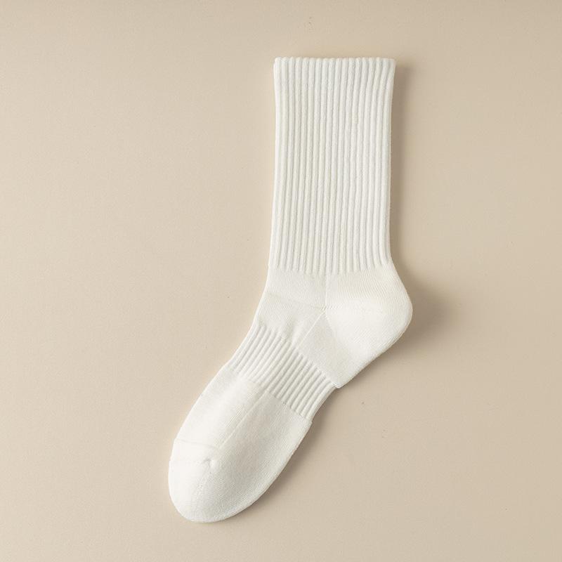 Men's Autumn and Winter Long Soft Cotton Socks, Solid Color Business Series Men's Socks, Sweat-absorbing and Breathable Mid-calf Sports Socks