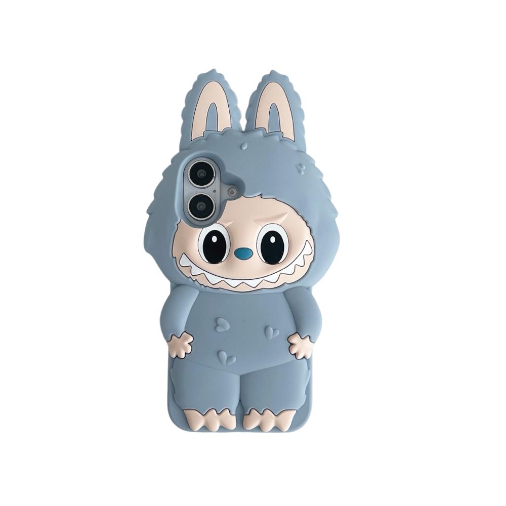 For iPhone 16 15 14 Plus 13 12 11 Pro Max Kawaii 3D Cartoon Monster Rabbit Elf Phone Case Soft Silicone Cover
