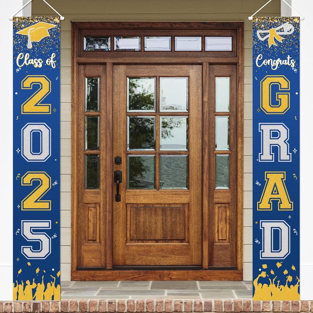 2025 Graduation Decorations - Class of 2025 Porch Banner Sign Congrats Grad Porch Banner, Graduation Party Decorations for Home/School Porch Door