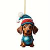 Playful Christmas Acrylic Dog Decoration Ideal For Unique Car Ornament Ideas Gift