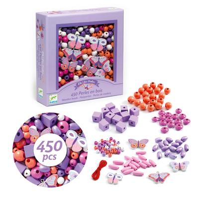 Contas de Madeira Contas de Borboleta Acessório Pulseira da Amizade Feita à Mão Montessori para Meninas Idades e Perfeito como um Presente ou Lembrancinha para Jardim de Infância