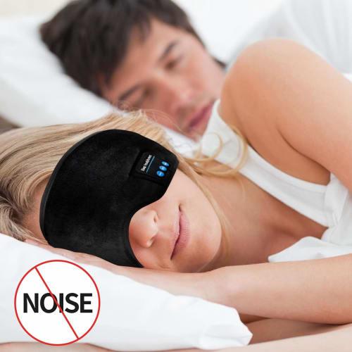 Sleep Headphones, Music Sleep Eye Mask, Upgraded Travel Sleeping Headset with Sleep Eyeshade, Built-in Speaker and Microphone, Washable