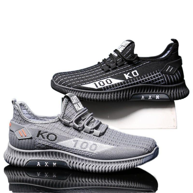 Jarní a podzimní látková obuv s měkkou podrážkou, prodyšná síťovaná obuv, protiskluzová a proti opotřebení odolná ležérní polobotka, pracovní obuv