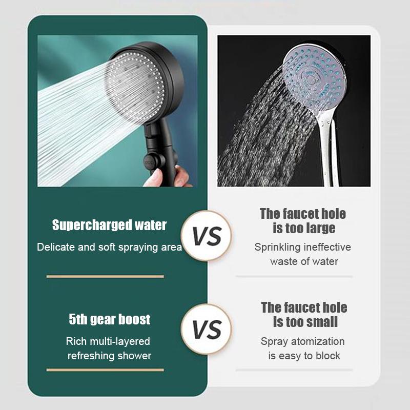 Shower Head Water 5mode Shower Water Saving Spray Nozzle Adjustable High Pressure Head Of A Shower Hygienic Bathroom Accessories