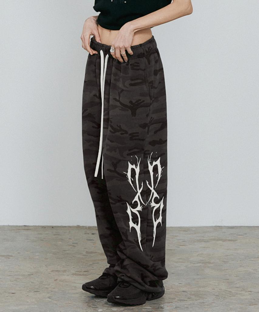 D.XO.H Thunder Logo Camo Pants Black Camo