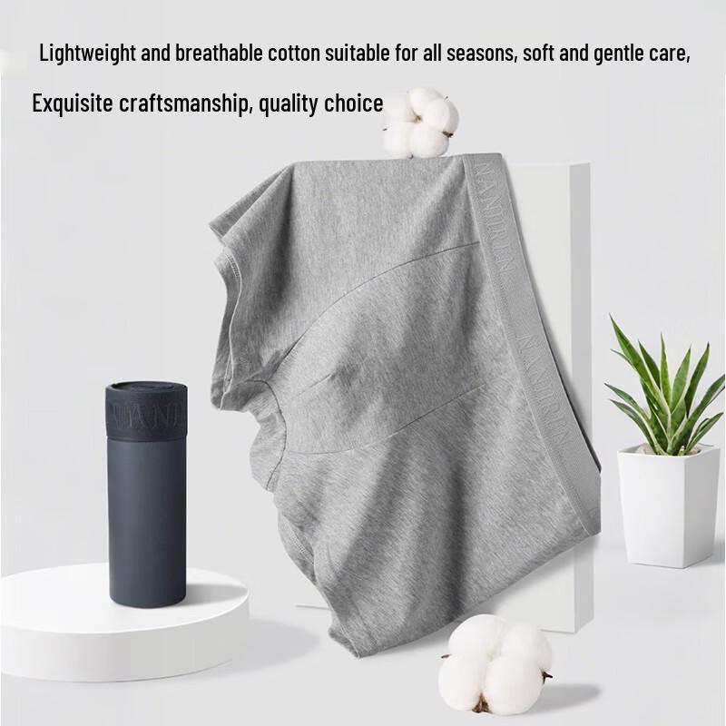 Nanjiren Men's Premium 10A Antibacterial Pure Cotton Loose Boxer Briefs