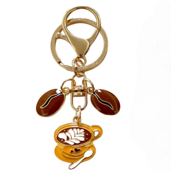 

Coffee Bean Zinc Alloy Keychain Pendant - Anniversary Commemorative Gift
