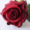 Single Artificial Rose Head Long Stem Crimson Simulation Flower Wedding Home Garden Arrangement