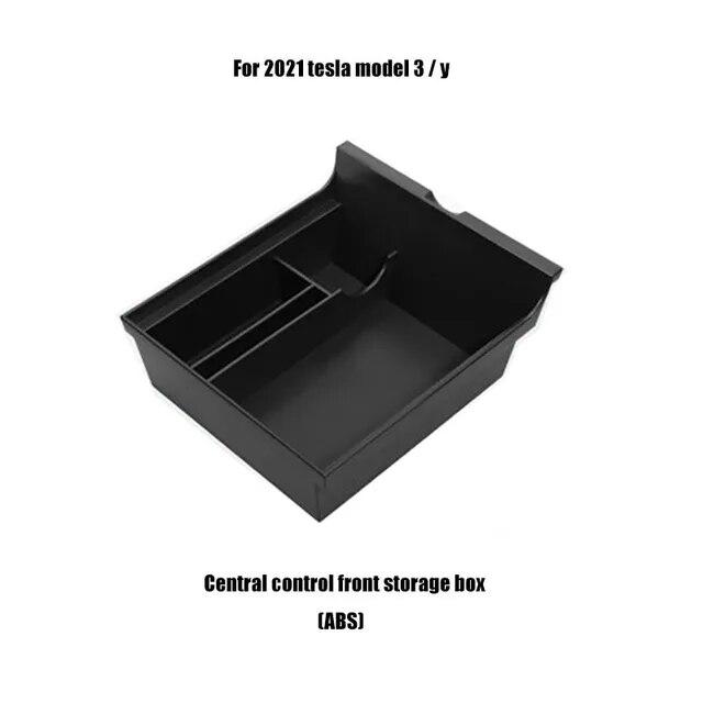 Car Central Armrest Storage Box For Tesla Model 3 / Y  2022 2023 Hidden Box Cup Holder Flocking Organizer Containersr
