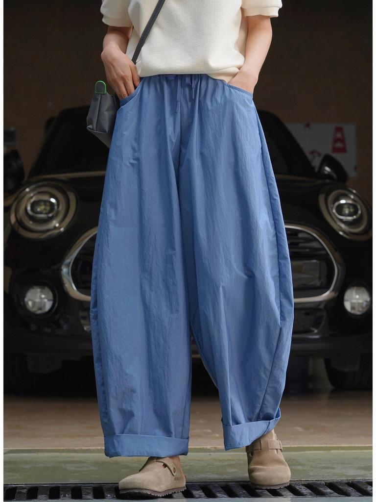 Louvre Summer Japanese-Style Wide-Leg Casual Pants - Lightweight, Breathable, Slimming Silhouette for Women