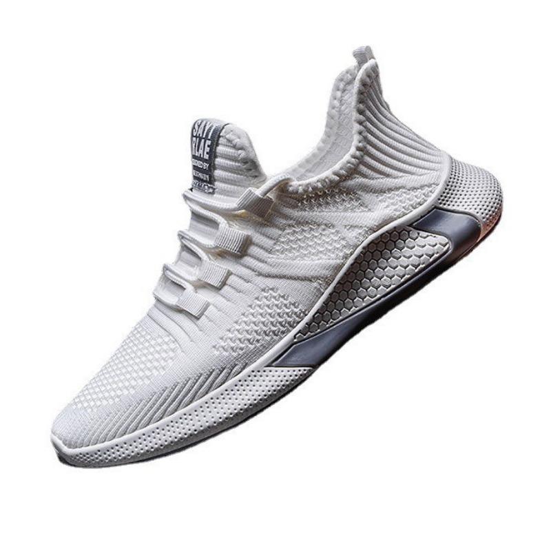 Men's Shoes Spring New Fly-woven Breathable Casual Shoes Low-top High-elastic Sports Single Shoes Running Shoes Men