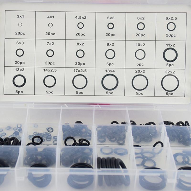 Black Rubber O Rings Assortment Set for Plumbing Garage Workshop Supplies for Car Faucet Pressure Plumbing Repair
