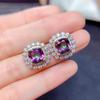 Bling Multicolor Crystal Zircon Diamonds Gemstones Rings Pendant Necklaces Stud Earrings for Women Fine Party Jewelry Sets Gifts