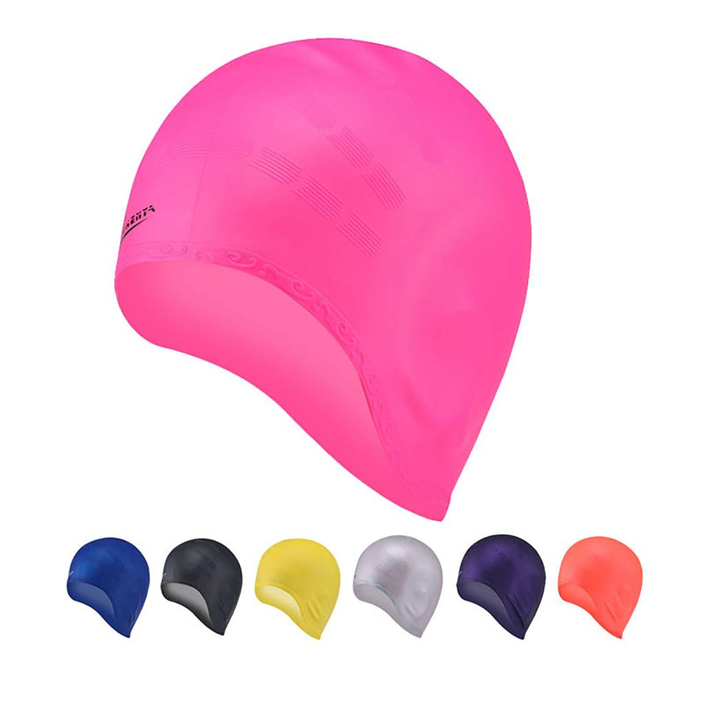 Ear Protection Swimming Cap Waterproof Silicone Swimming Cap Men And Women Long Hair Solid Color Large Diving Swimming Cap