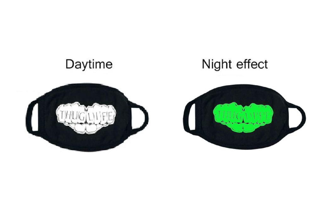 VRITRAZ Glow in the dark luminous Cotton Anti Dust, Pollution Face Mouth Mask for Man Woman OpenJaw ThugLife