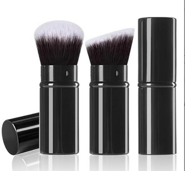 Portable Retractable Makeup Brush - Multifunctional, Dustproof, Blush & Powder Beauty Tool.