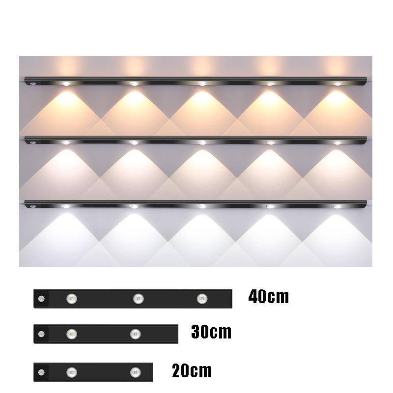 

Беспроводной ультратонкий датчик движения для кухни, шкафа, спальни, светодиодный охладитель вина, освещение, USB-светильник, ночник 20CM чёрный