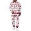 Men's Casual Sweatshirt Set for Fall Winter with Patterned Design, Comfortable Everyday Wear