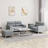 Vidaxl 3-Cz. Relaxation Set With Cushions, Light Grey, Fabric