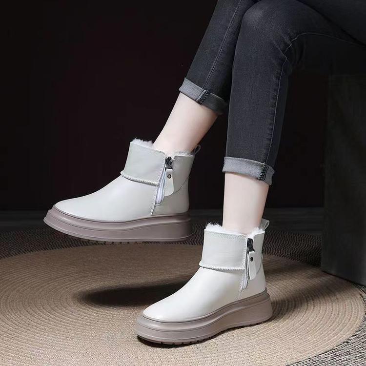 Men Women Winter Boots New Leather Genuine Leather Warm Protection for Cold Weather Insulated Material for Winter Comfort 39