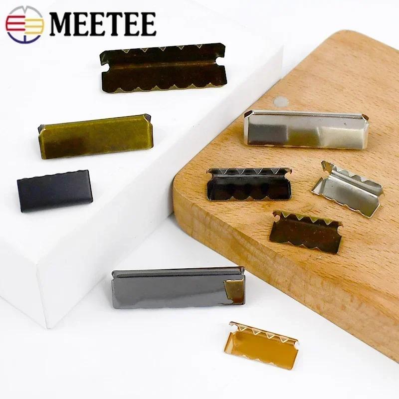 10/30Pcs Meetee Metal Clip Buckles Bag Strap End Stopper Clips Waistband Belt Lock Zipper Tail Buckle Sewing Accessories
