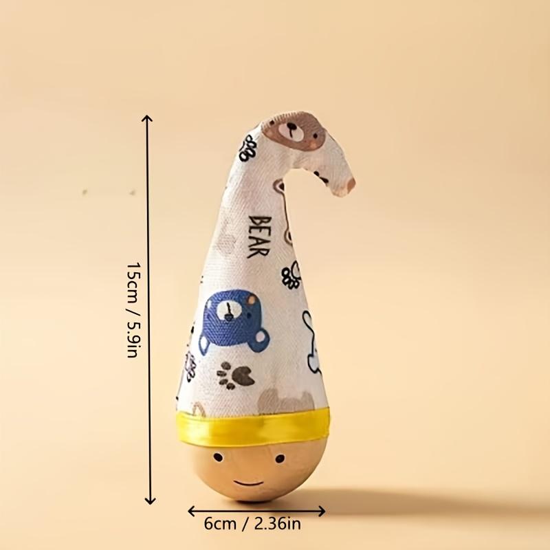 Пластиковый стакан с рисунком кошки, игрушка-дразнилка для кошек, прочное деревянное основание, интерактивная палочка для кошек, обеспечивает физическую активность и развлечение для кошек 1 piece without feathers beige