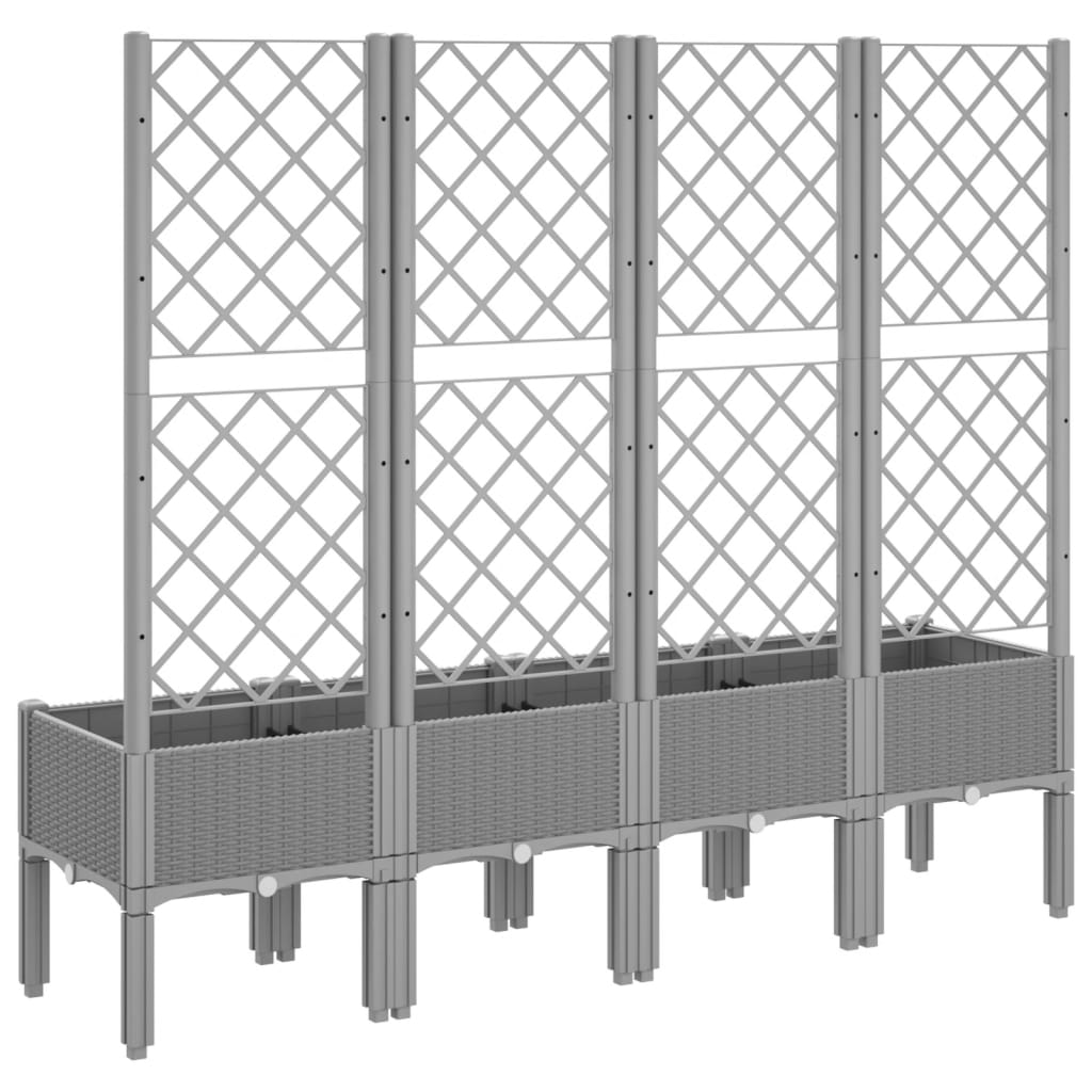 Planter with Trellis Light Grey 160 X 40 X 142 Cm PP