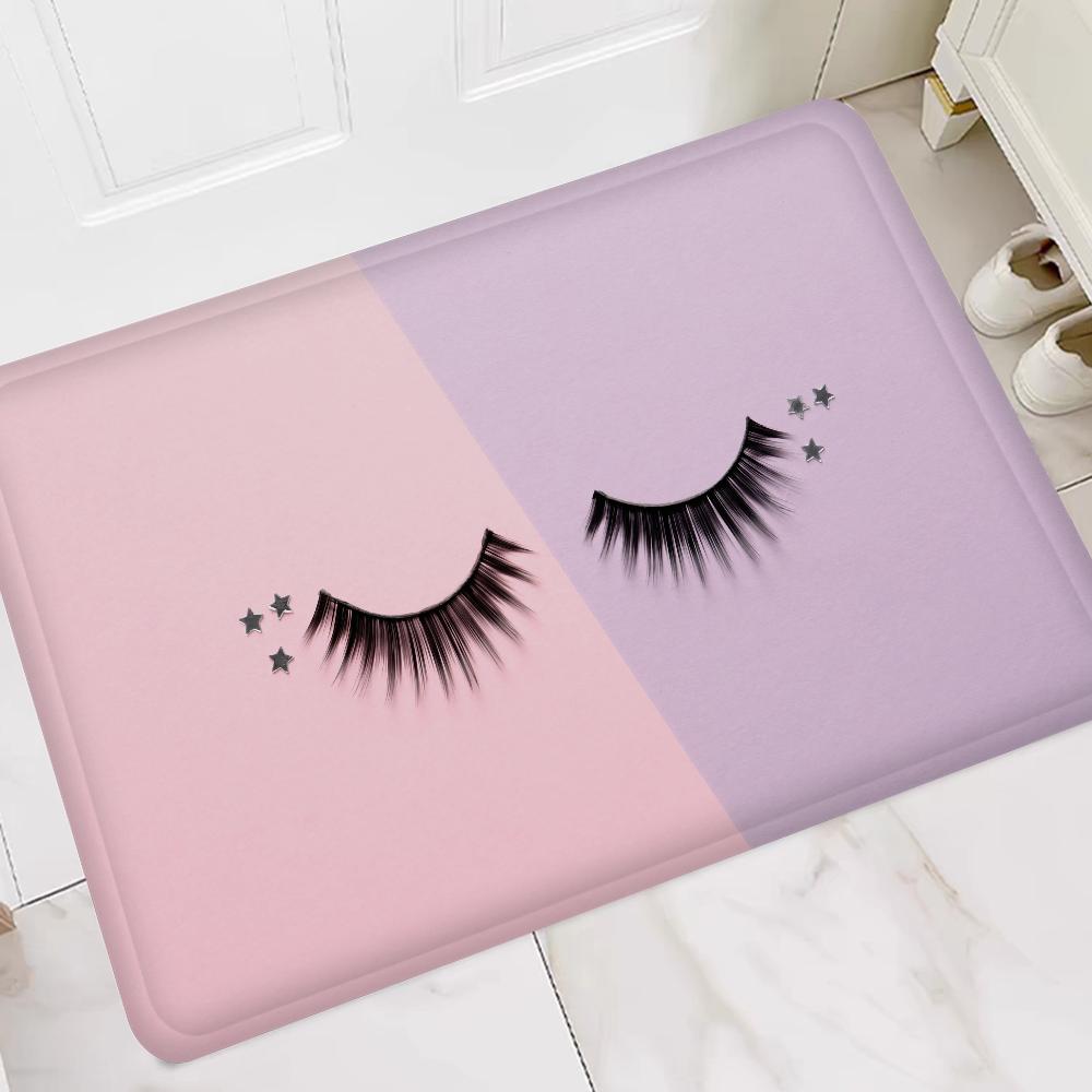 Rose Golden Glitter Eyelash Hallway Carpet Washable NonSlip Living Room Sofa Chairs Area Mat Kitchen Doormat Area Rug 74x94cm(29x37in)