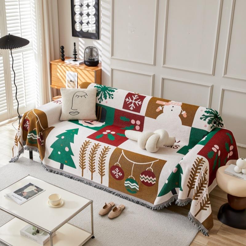 1PC Sofa Cover Christmas Thickened Chenille All-inclusive Double-sided Available Autumn and Winter Thick Fabric