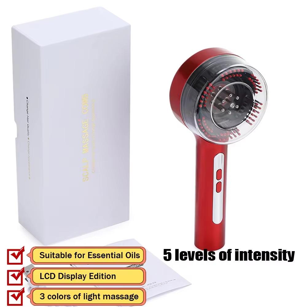 Electric Scalp Massage Comb LED with 3 Lights 5 Levels Head Massager Massage Comb for Hail Care