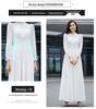 White Flowing Chiffon Beach Dress with Large Hem Skirt - Summer Long Style for Women
