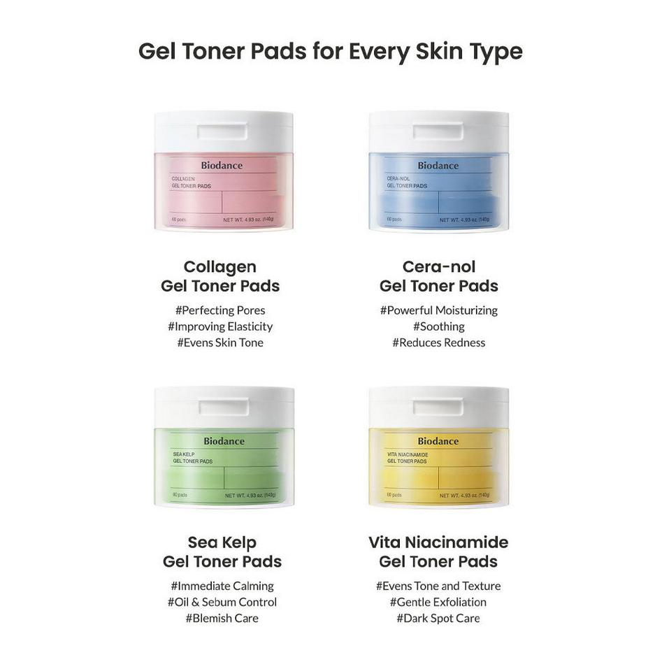 Biodance Gel Toner Pads  60ea / Brightening, Nourishing, Hydrating, Moisturizing, Korean Cosmetics, Kbeauty