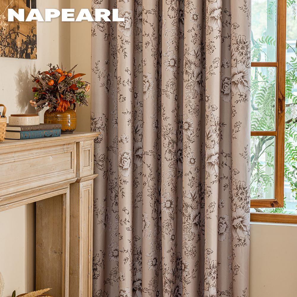 1 ks NAPEARL Módní Retro Tištěné Zatemňovací Závěsy 100% Zatemňovací Silný Závěs pro Ložnici Obývací Pokoj Balkonové Okno pro Domácí Dekoraci