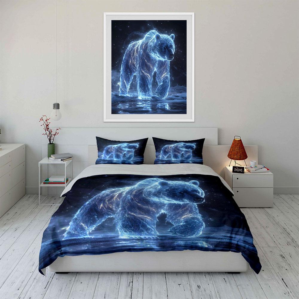 Sparkling Celestial Bear. Bedding Sets Duvet Covers Pillowcases(1* Duvet Cover 2* Pillowcases Without Duvet Insert)