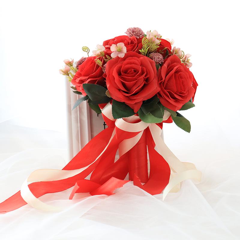 Korean Style Bridal Bouquet for Weddings - Artificial Flower Ball for Bridesmaids & Photo Props