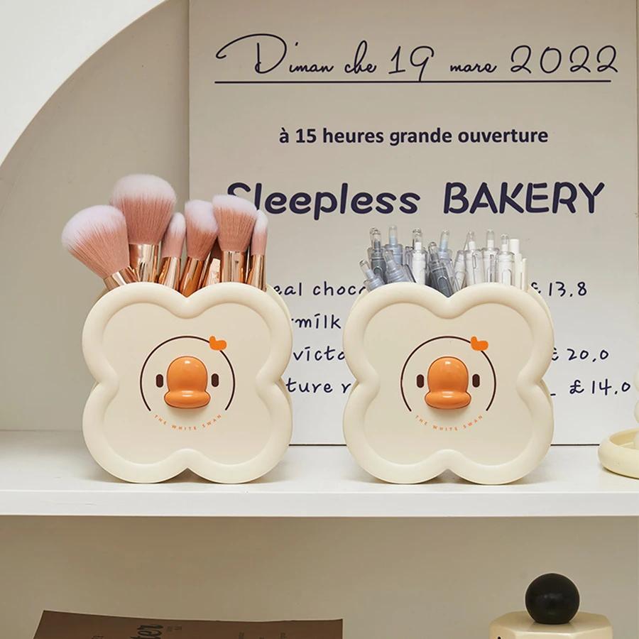 Söt Tecknad Rund Pennhållare Kontorsskrivbord Pennburk Kopp Fodral Behållare Organiserare Hållbart Pennfodral