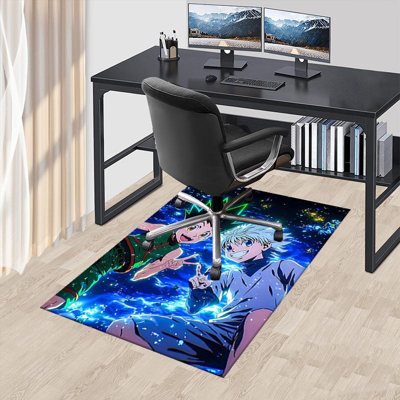 

1pc Hunter x Hunter Killua and Gon Freecss Anime Chair Mat - Office Desk Carpet with Cartoon Design, Non-Slip Rug for Home Decor, Suitable for All Sea 60cm by 90cm
