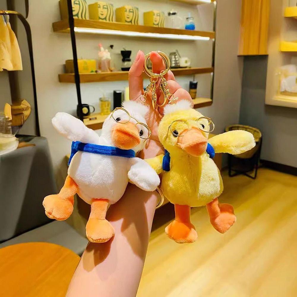 

Мягкая плюшевая мультяшная желтая утка, брелок, мягкая пушистая кукла с животными, модная подвеска в виде утки, сумка yellow-bead chain