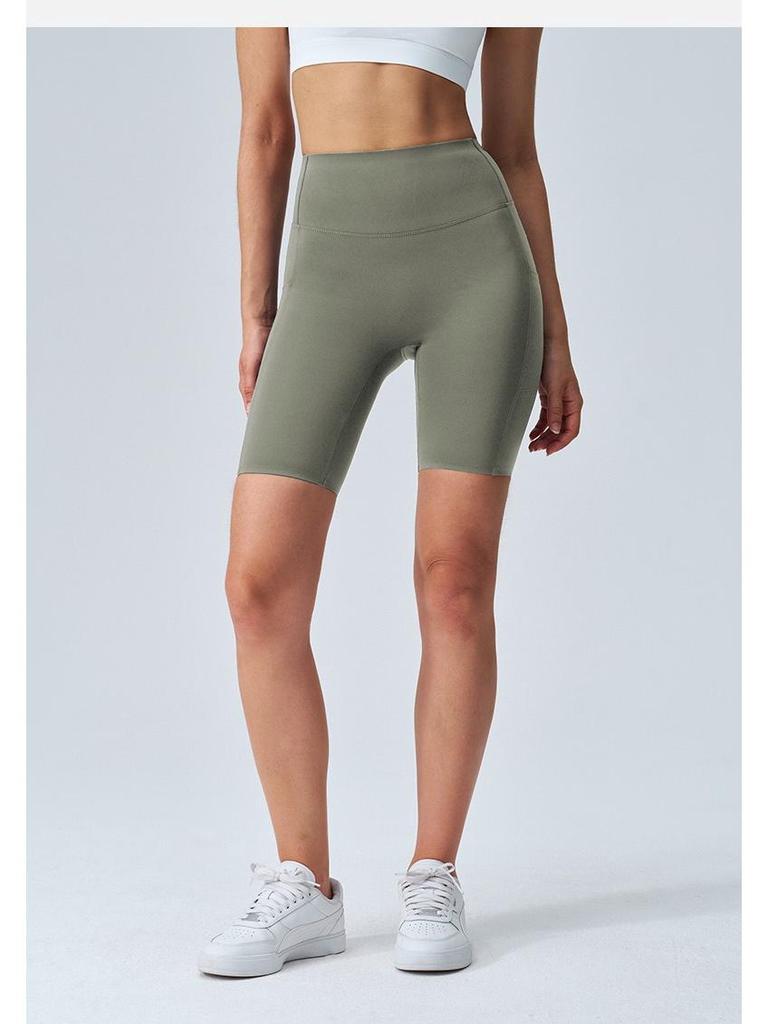 Double-Sided Tummy Control Shark Pants - Five-Pocket Hip Lift Cycling Leggings for Summer Yoga and Fitness