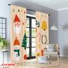 2pcs 2D flat printing Happy Christmas Party Curtains Christmas Holiday Cute Cartoon Digital Printed Polyester Drapes Party